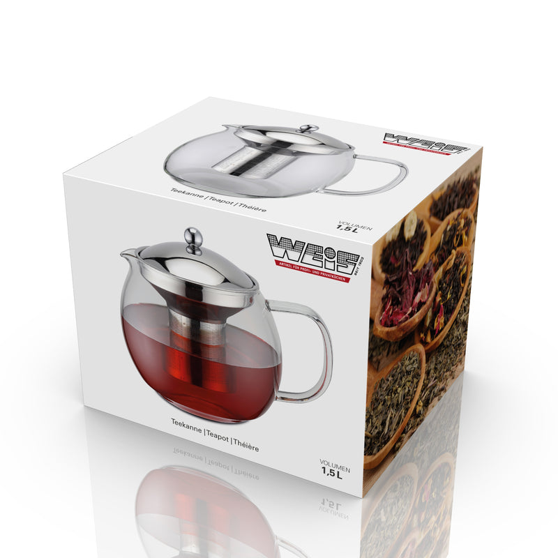 Karl Weis borosilicaatglas Theepot met theefilter 1500 ml - 17055