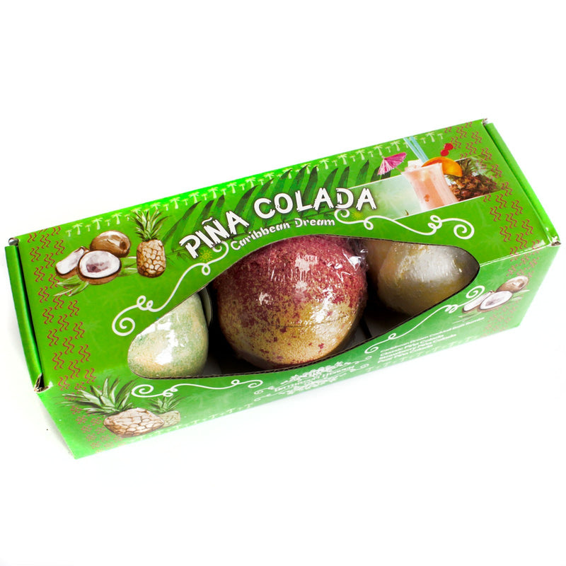 AW Gifts - Bruisbal - Piña Colada Bath Bombs - set van 3 stuks x 120gr - CBB-06