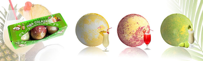 AW Gifts - Bruisbal - Piña Colada Bath Bombs - set van 3 stuks x 120gr - CBB-06
