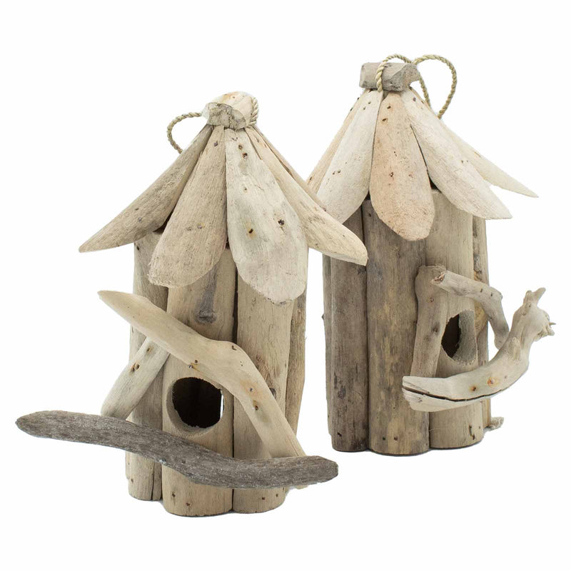 AW Gifts Vogelhuisje Van Drijfhout - Handgemaakt In Indonesië - 14x16x22cm - BBBox-02