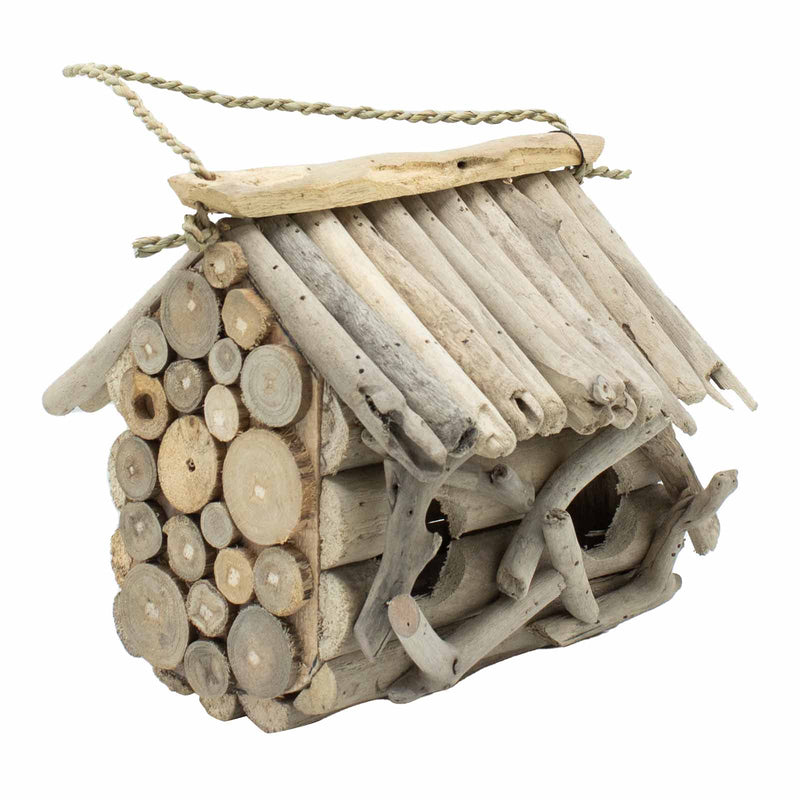 AW Gifts Vogelhuisje Van Drijfhout - Dubbel - Handgemaakt In Indonesië - 27x27x31cm - BBBox-03