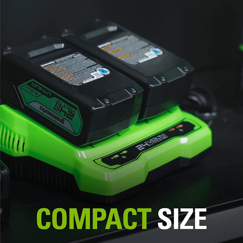 Greenworks 24 Volt Dubbele Acculader - G24X2UC4