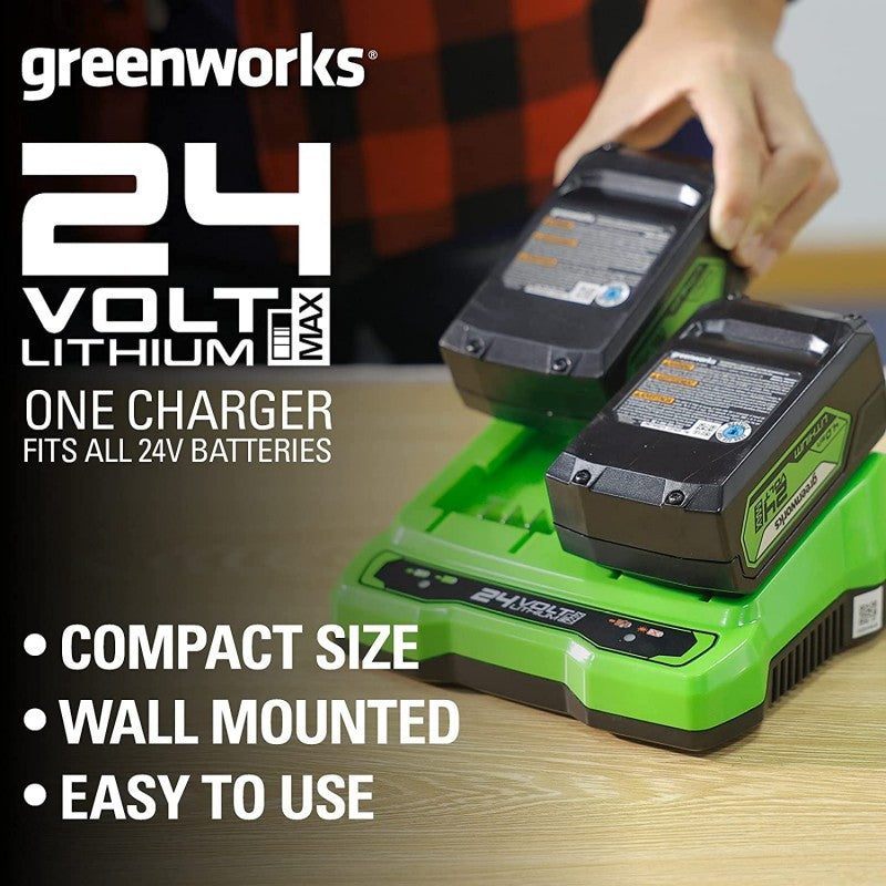 Greenworks 24 Volt Dubbele Acculader - G24X2UC4