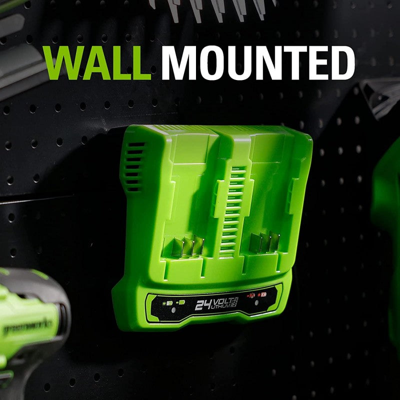 Greenworks 24 Volt Dubbele Acculader - G24X2UC4