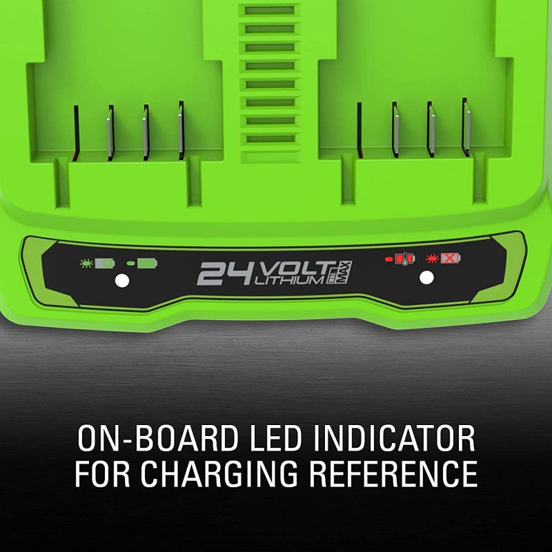 Greenworks 24 Volt Dubbele Acculader - G24X2UC4