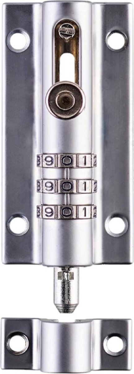 Squire Combi Bolt 3 chrome schuifslot - stalen combinatieslot met 3-cijferige code - COMBI3 CH