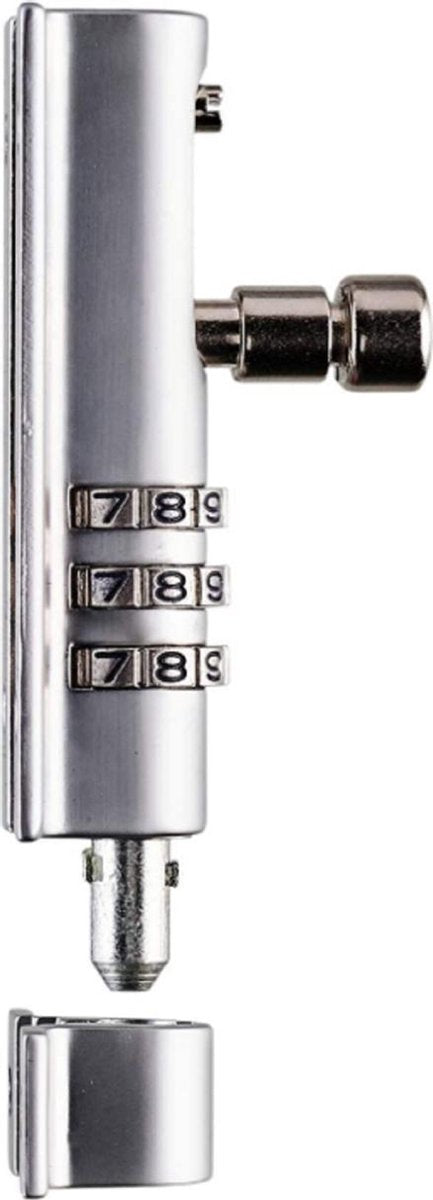 Squire Combi Bolt 3 chrome schuifslot - stalen combinatieslot met 3-cijferige code - COMBI3 CH