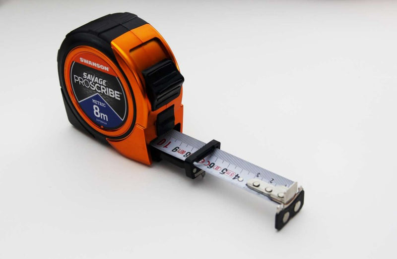 Swanson Savage Gripline metrisch meetlint rolbandmaat magnetisch 8 m - SVPS8