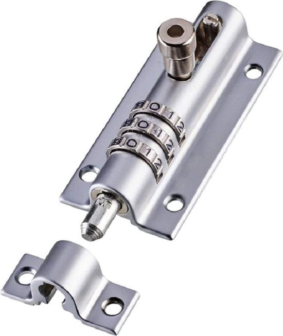 Squire Combi Bolt 3 chrome schuifslot - stalen combinatieslot met 3-cijferige code - COMBI3 CH
