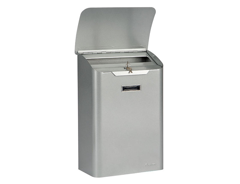 Practo Garden Brievenbus in gelakt staal - Leeds zilver - B304A