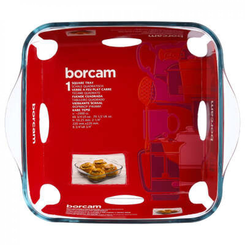 Borcam Ovenschaal glas vierkant transparant 22 x 22 x 5 cm - 59034