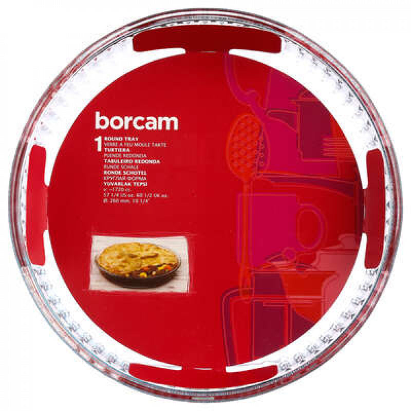 Borcam Ovenschaal - taartvorm glas transparant 26 x 3 cm - 59044