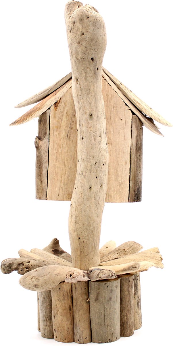 AW Gifts Vogelhuisje Van Drijfhout - Vrijstaand - Handgemaakt In Indonesië - 40x16x14cm - BBBox-07