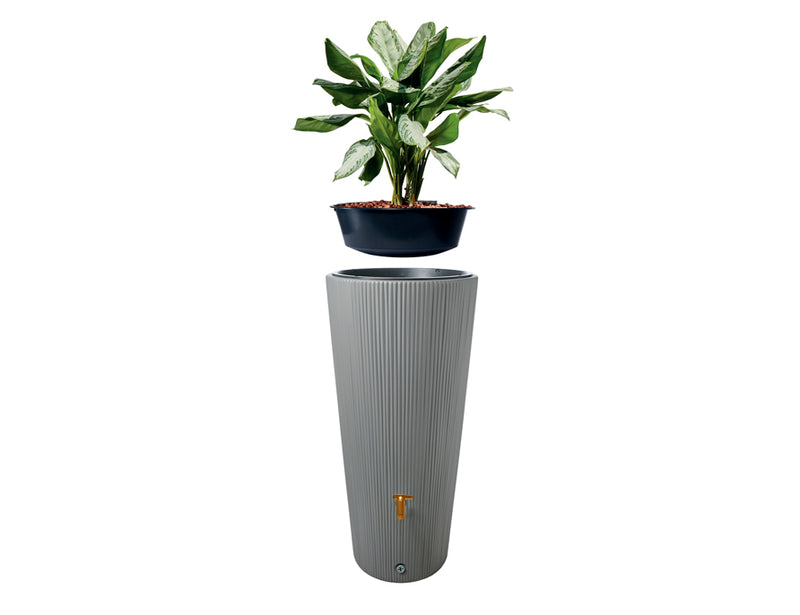 Garantia Regenton met plantenbak Linus 2-in-1 grijs 220 liter - PU295642