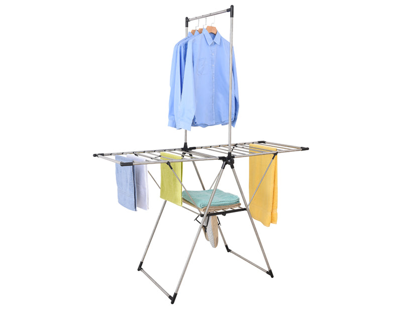 Practo Home Droogrek T-model + kledingrek Laurence inox 20 m - V169