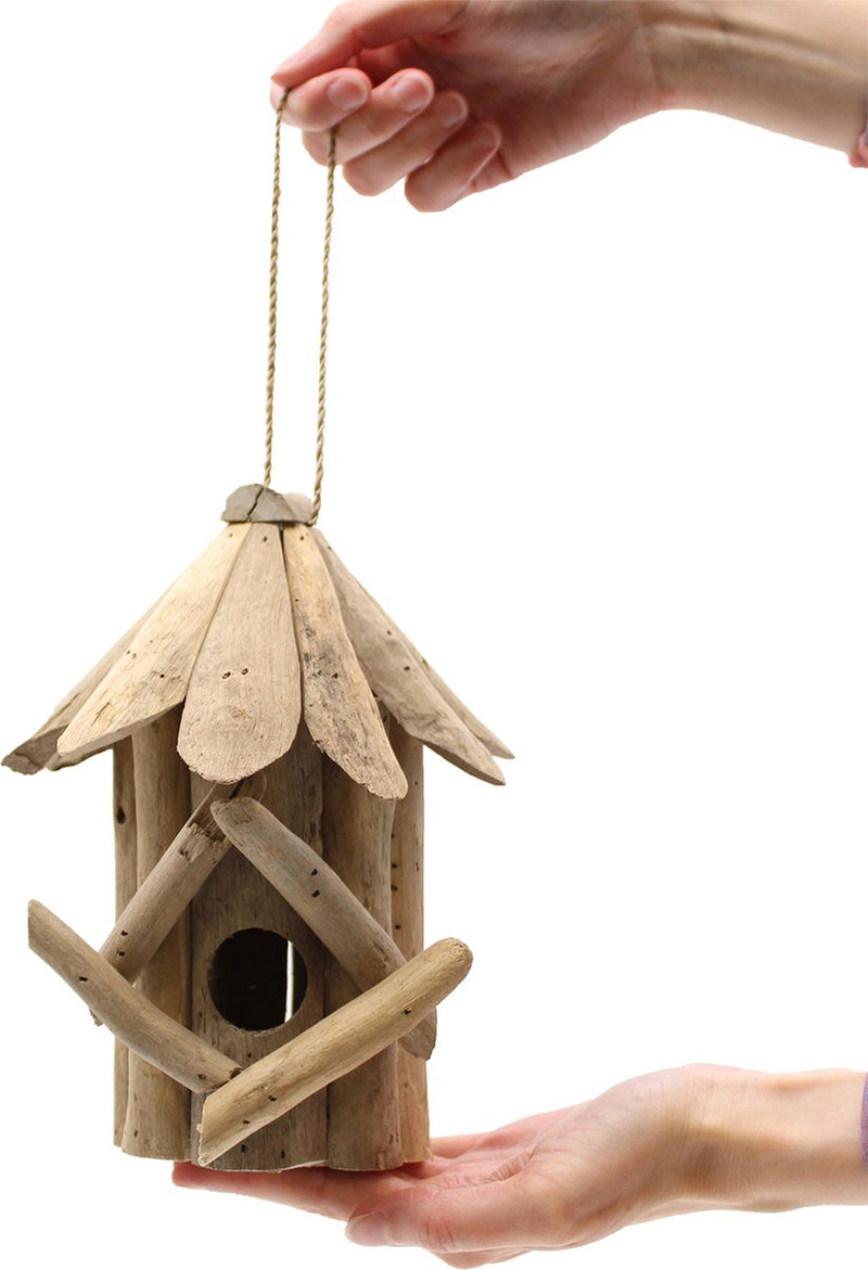 AW Gifts Vogelhuisje Van Drijfhout - Handgemaakt In Indonesië - 14x16x22cm - BBBox-02