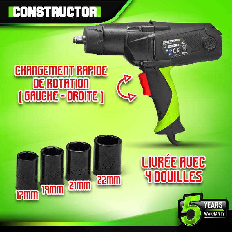 Constructor Elektrische Slagmoersleutel 1100 W - 450Nm - CTIW1100-450BM