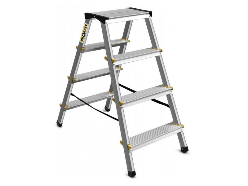 Drabest Professionele aluminium trapladder dubbel 2 x 4 treden 150 kg - DD-4
