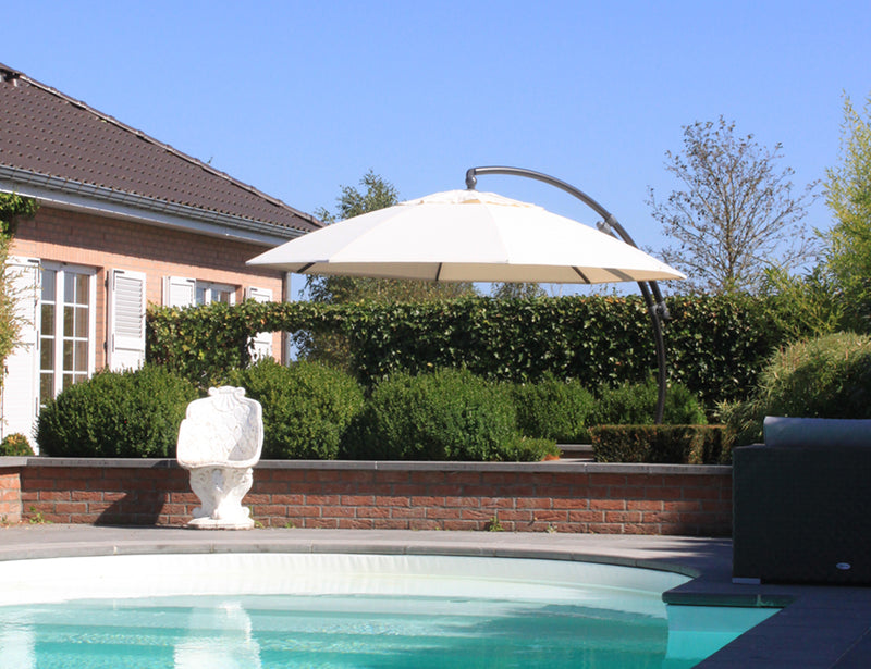 Easy Sun - Sun Garden zweefparasol rond XL 3.75 m - Olefin doek in beige + voet - SG10219301