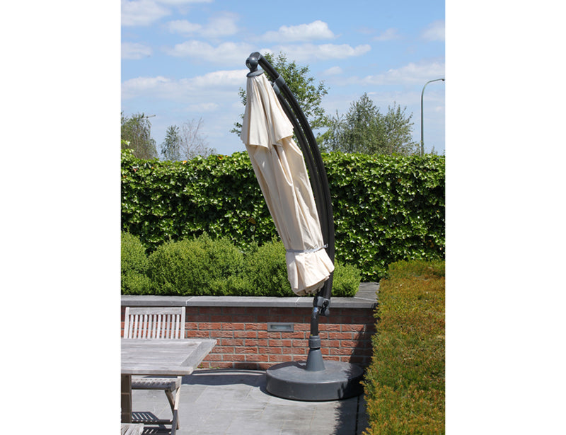 Easy Sun - Sun Garden zweefparasol rond XL 3.75 m - Olefin doek in beige + voet - SG10219301