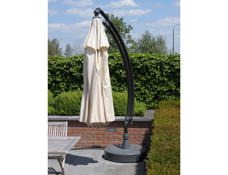Easy Sun - Sun Garden zweefparasol rond XL 3.75 m - Olefin doek in beige + voet - SG10219301
