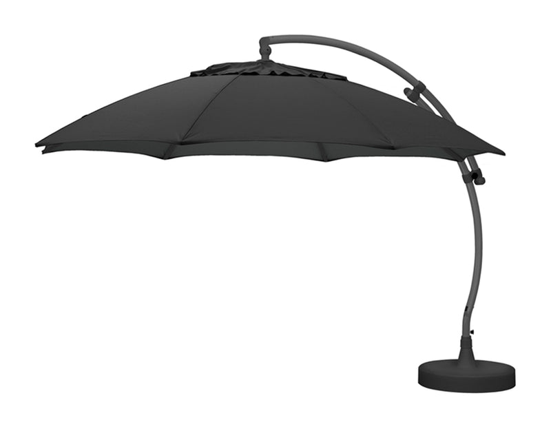 Easy Sun - Sun Garden zweefparasol rond XL 3.75 m - Olefin doek in carbon + voet - SG10219298
