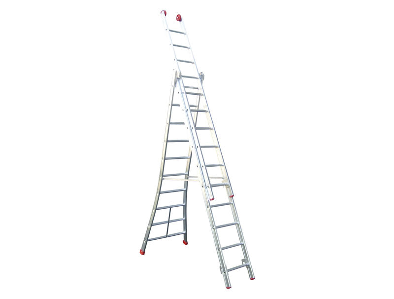 Escalo Industriële Driedelige schuifladder 3x12 - Werkhoogte 8.25m - LG3X12S