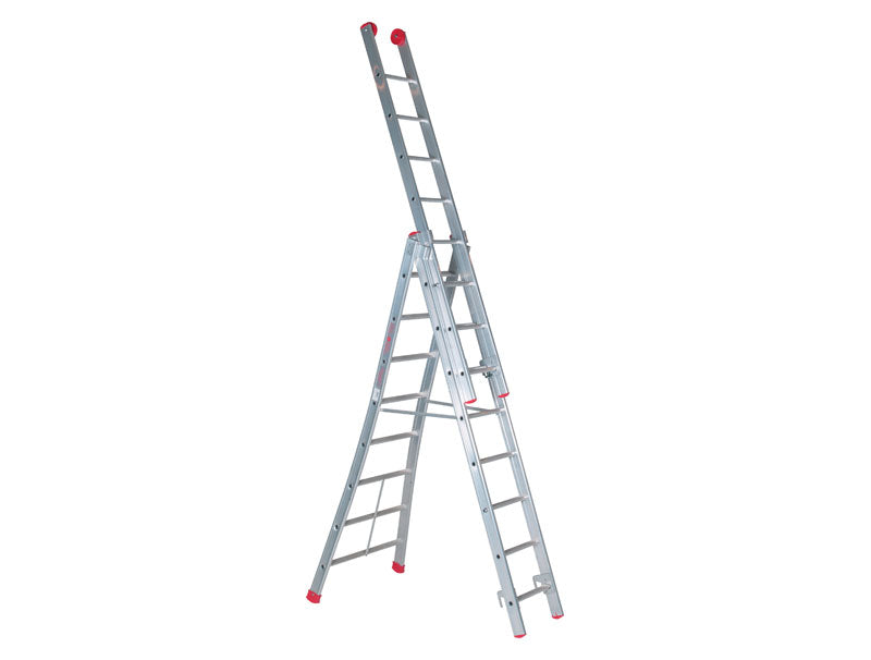 Escalo Industriële Driedelige schuifladder 3x12 - Werkhoogte 8.25m - LG3X12S