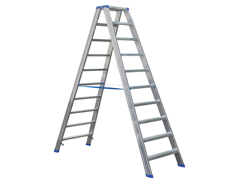 Escalo Industriële aluminium trapladder dubbel Sparta Duo 2 x 10 treden - LD910