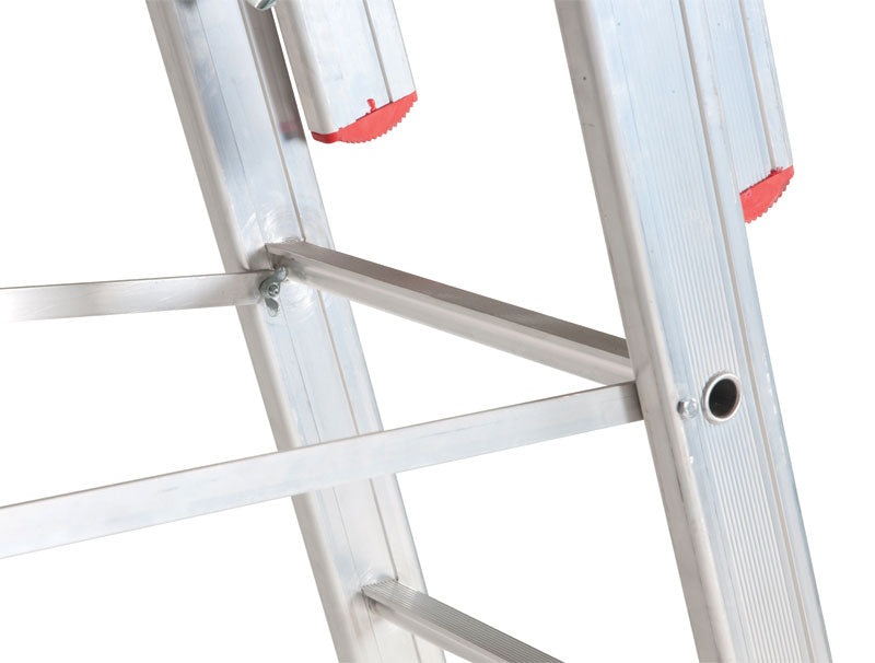 Escalo Industriële Tweedelige schuifladder 2x14 - Werkhoogte 7.25m - LG2X14