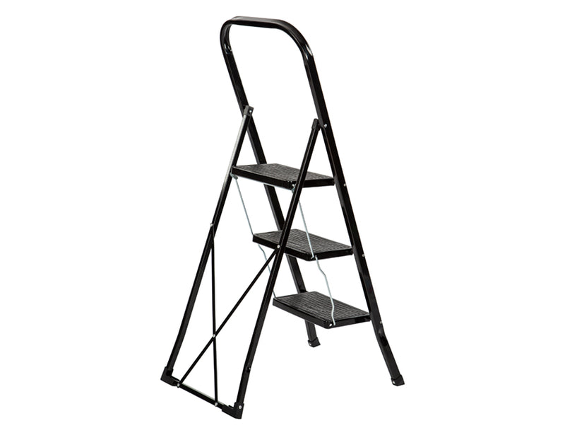 Escalo Keukentrap met hoge beugel Color Step zwart 3 treden - L423HN
