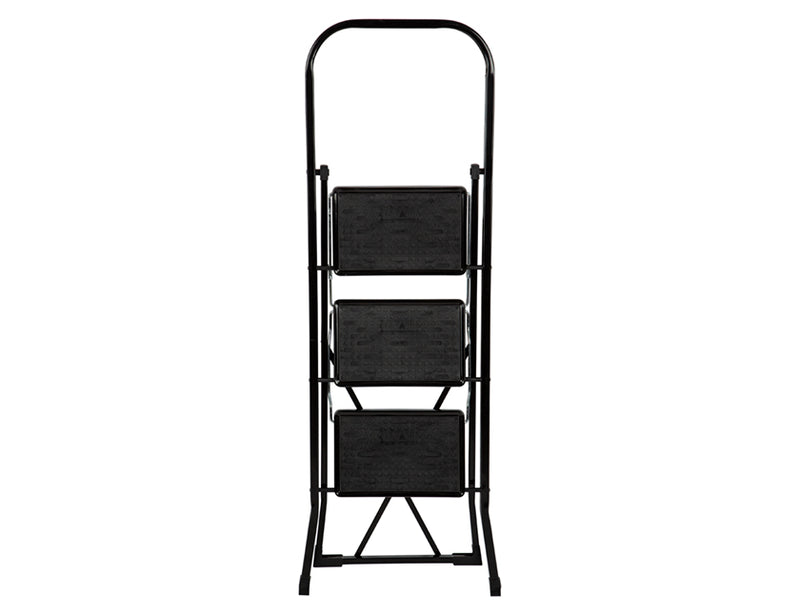 Escalo Keukentrap met hoge beugel Color Step zwart 3 treden - L423HN