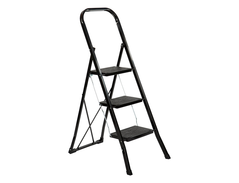 Escalo Keukentrap met hoge beugel Color Step zwart 3 treden - L423HN