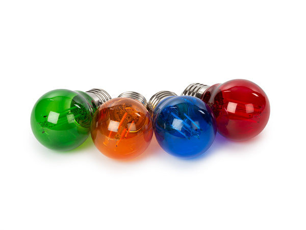 HQ Power Gekleurde Led-gloeilampen - G45 - Gekleurd glas - 4 st - E27 - HQPL22033