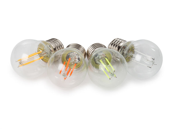 HQ Power Gekleurde Led-gloeilampen - G45 - Helder glas - 4 st - E27 - HQPL22032