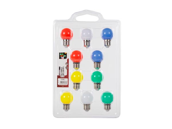 HQ Power Gekleurde reserve Led-lampen - 10 st - E27 - HQPL11021
