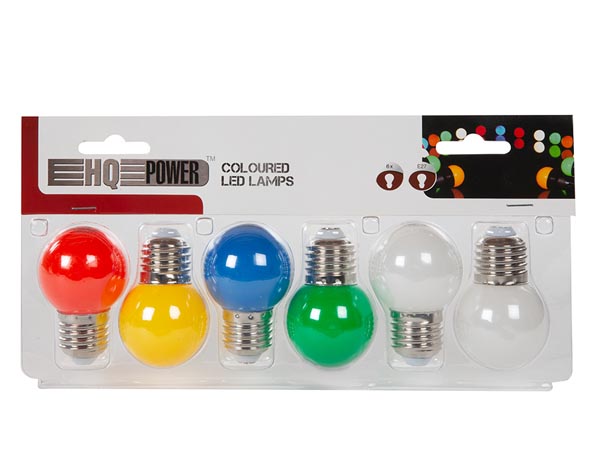 HQ Power Gekleurde reservelampen - 6 st - E27 - HQPL11020