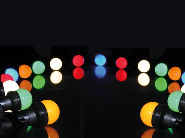 HQ Power LED-Feestslinger lichtsnoer met 20 gekleurde lampen - E27 - 11 m - HQPL11010