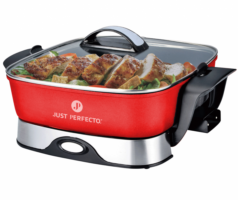 Just Perfecto Rode Elektrische Pan XXL 1650 W - 5.5L - JL-01