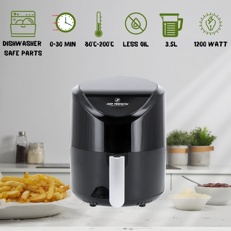 Just Perfecto Airfryer heteluchtfriteuse met Touchscreen & LED Display 1200 W - 3.5L - JL-13