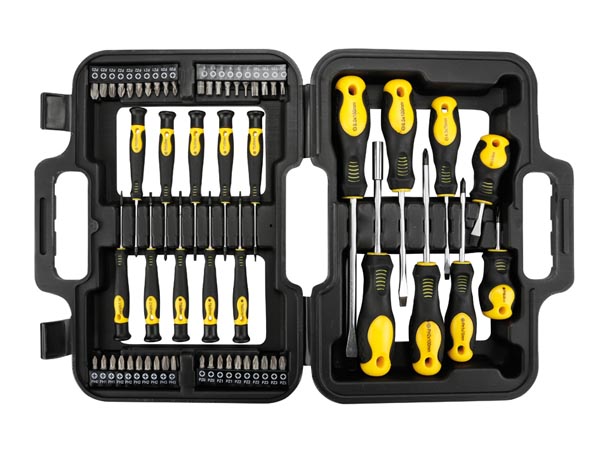 Toolland Schroevendraaier- bitset - inclusief opbergkoffer - 58-delig - HSET24