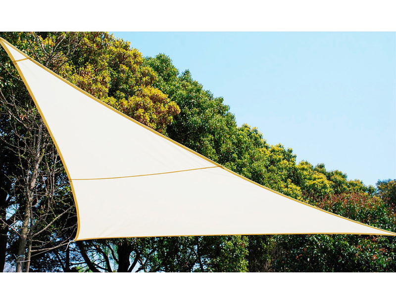 Practo Garden Schaduwzeil driehoek - polyester - crème- 5 x 5 x 5 m - SZ002C