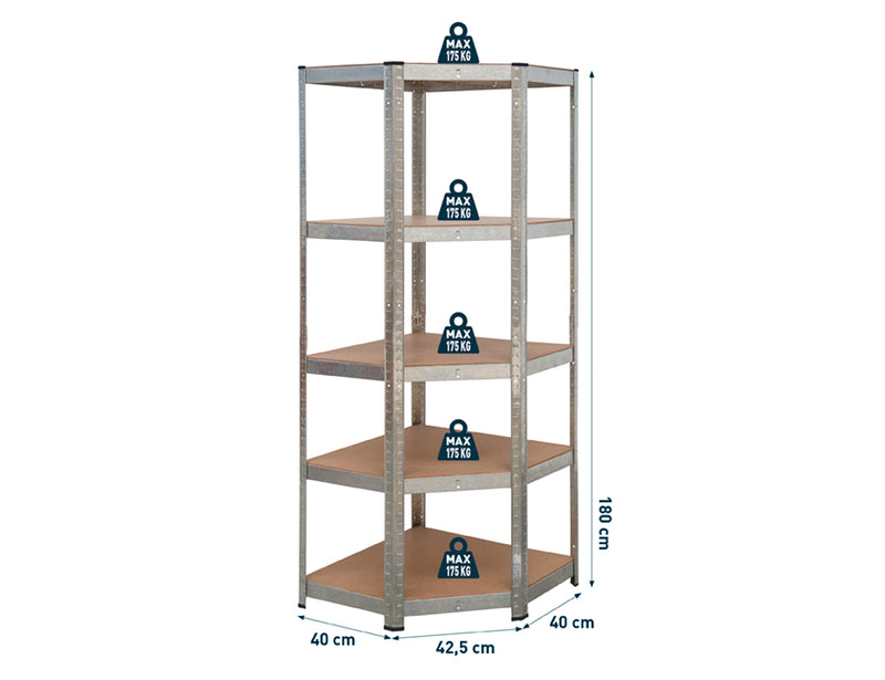 Practo Home Heavy Duty Opbergrek hoek hout/galva  - M841