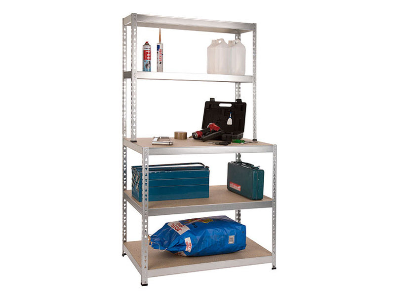 Practo Home Heavy Duty Opbergrek hout/galva met werkbank - M860