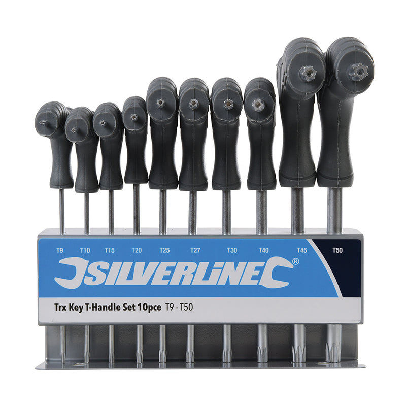 Silverline 10-delige T-greep inbus TORX sleutel set T9 - T50 - 328015