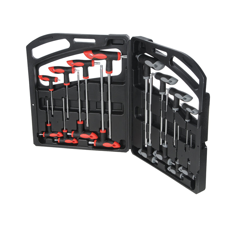 Silverline 16-delige dopsleutel Zeskant en Torx set met T-handvat  - 250028