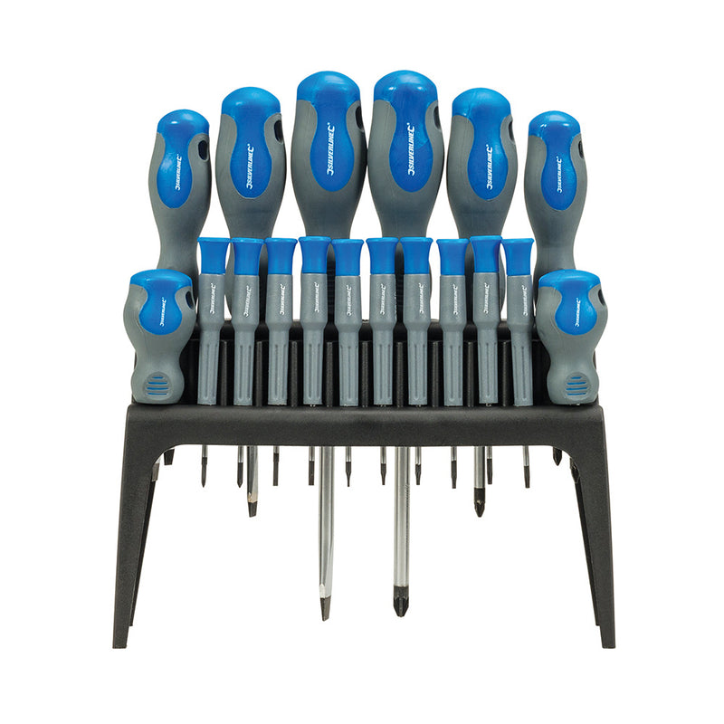 Silverline 18 delige soft-grip schroevendraaier set - 633940