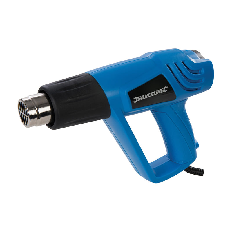 Silverline Heteluchtpistool verstelbaar 2000W incl. Accessoires - 908579