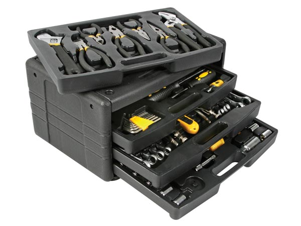 Toolland Gevulde gereedschapskoffer - 99-delig - met 4 uitneembare inlays - HST0099