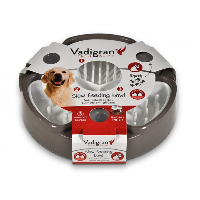 Vadigran Educatieve eetpot Brain bruin anti schrok 24 cm - 14082